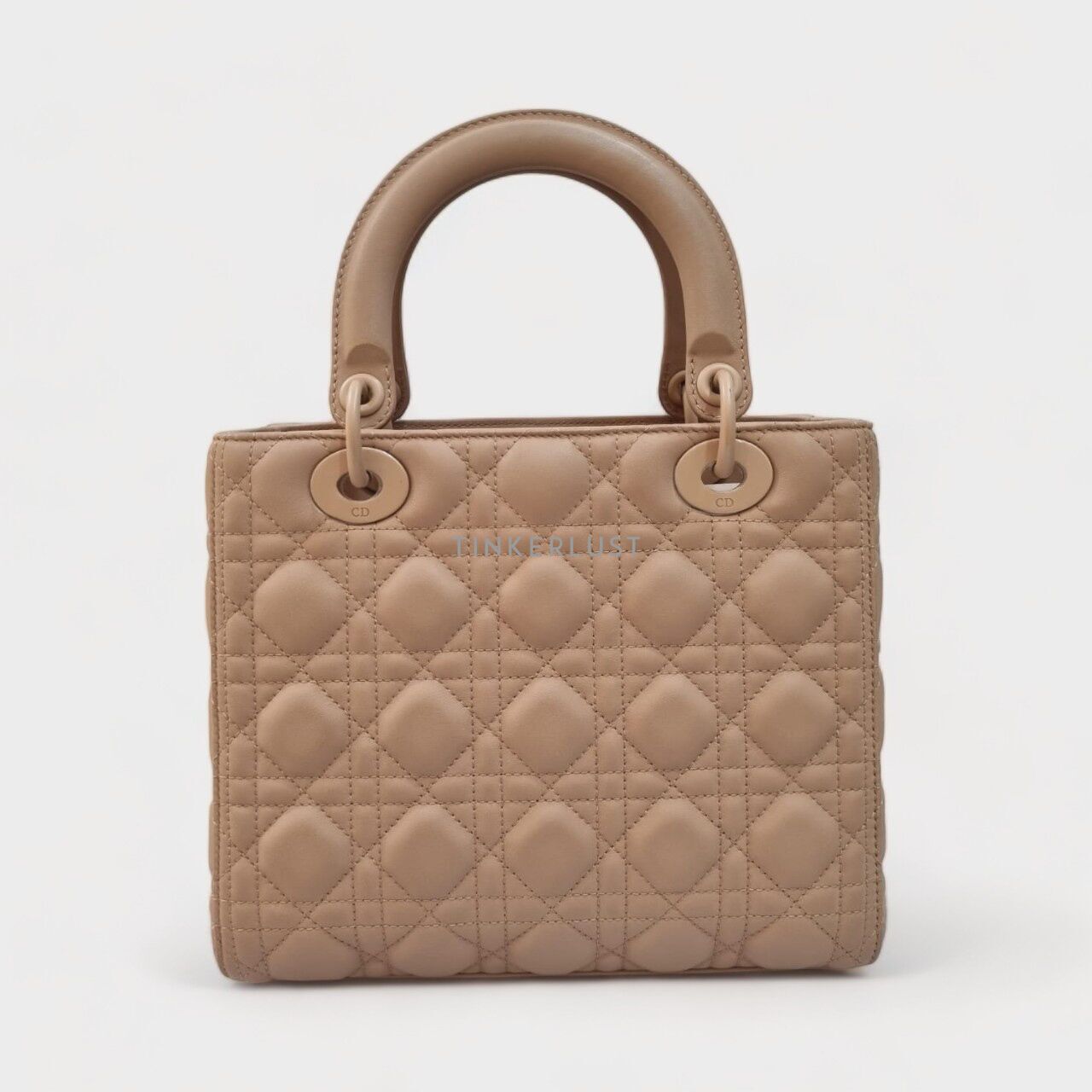 tas satchel Christian Dior Lady Dior Ultra Matte Medium Nude 2019 Satchel Tinkerlust